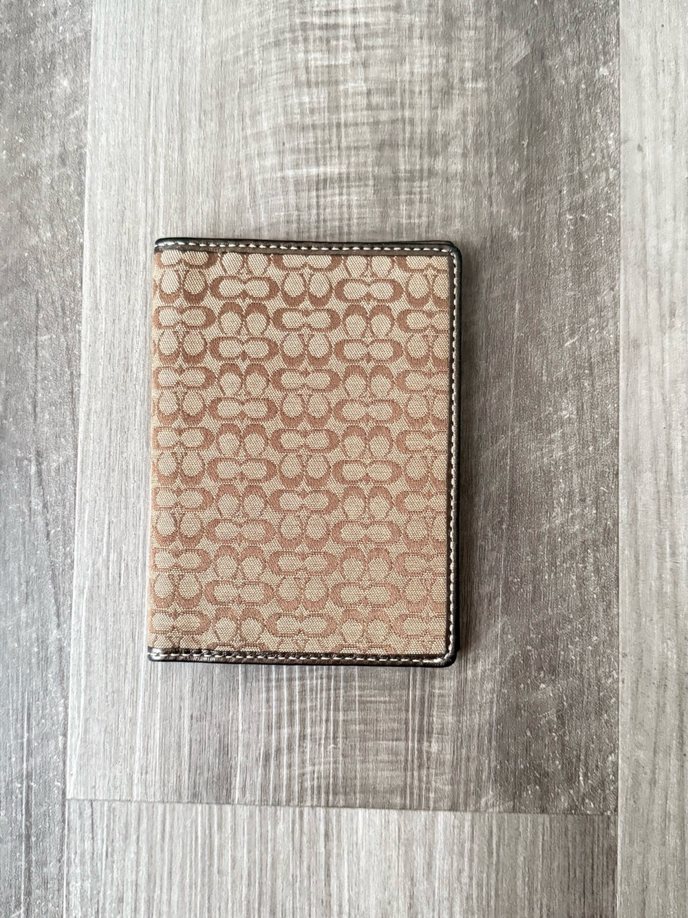 Coach Monogram Canvas Passport Cover - Tan & Beige